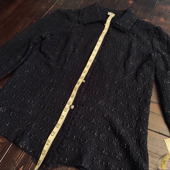 Adorable Black Lace Top like Jacket/Blouse Or Cardigan top size M - Picture 6 of 8
